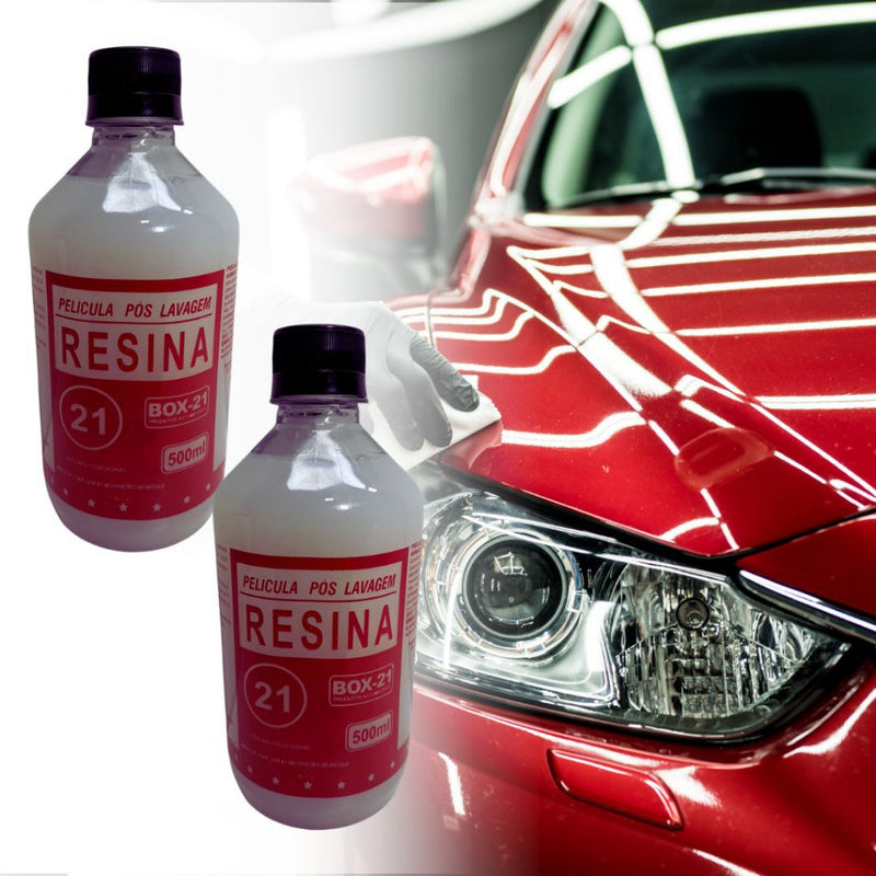 Kit 2 Resina Auto Brilho Pintura Carro Efeito Teflon 500ml