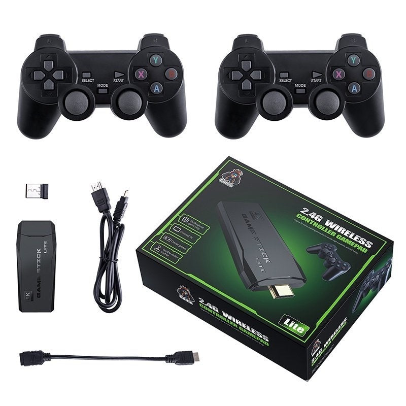 Videogame Stick 10mil 2 Controles Sem Fio Console Original Portatil Jogos Retro Antigo