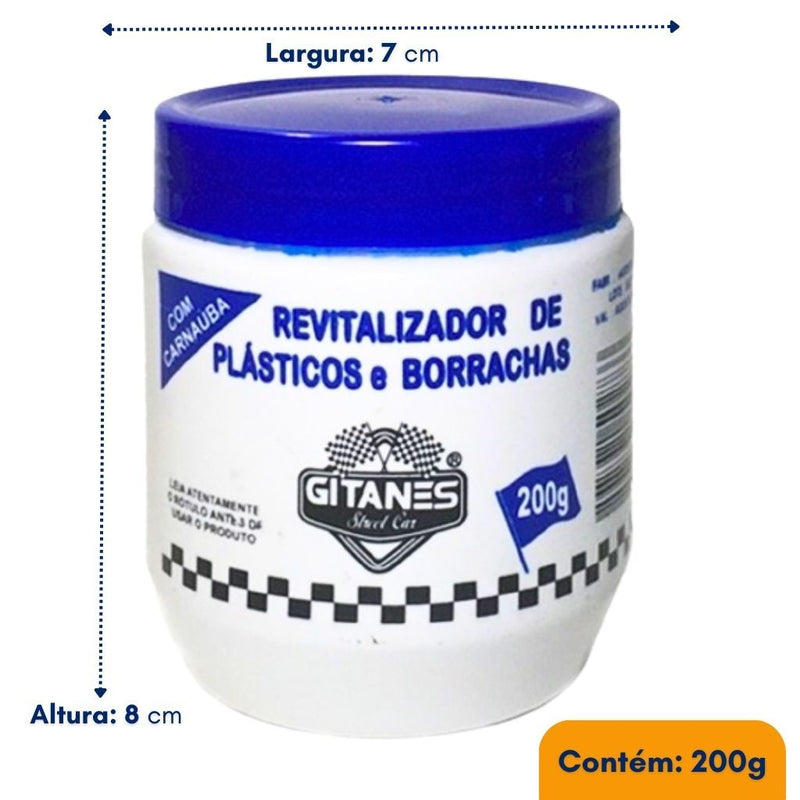 Revitalizador de Plástico Parachoque Carro Moto Automotivo Borracha 200G