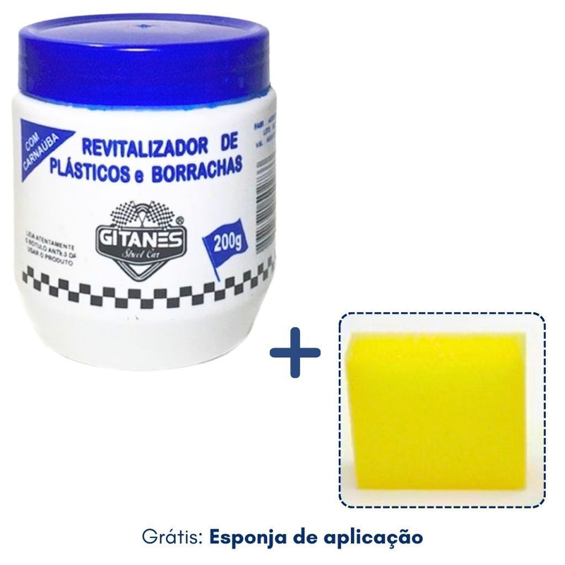 Revitalizador de Plástico Parachoque Carro Moto Automotivo Borracha 200G