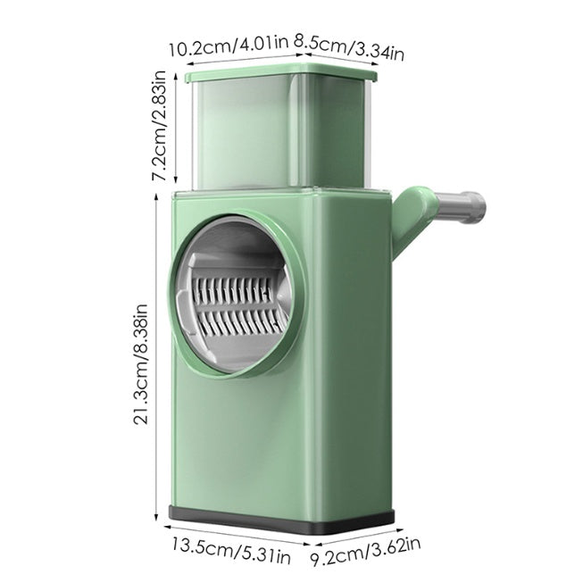 Ralador de Queijo Fatiador Legumes Cortador Vegetais Manual 3 em 1 Multiuso Cozinha Giratorio Manivela Multifuncional